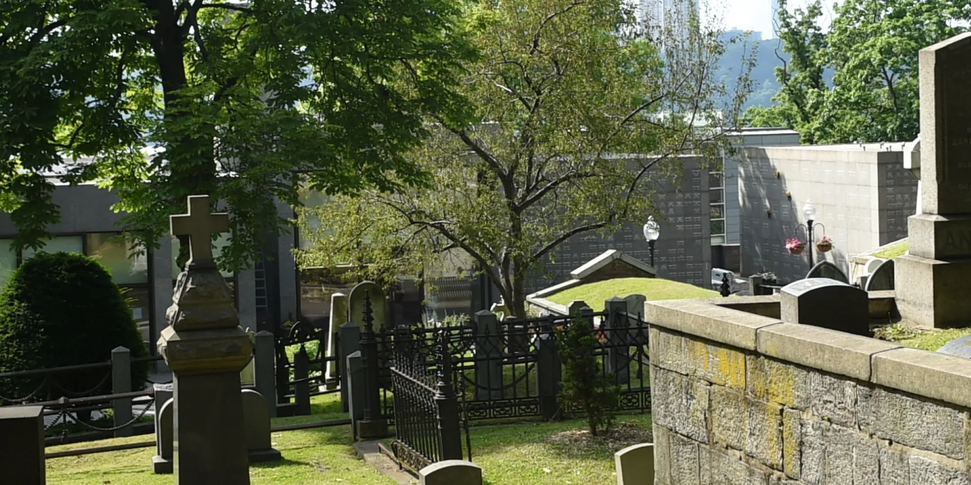 The Uptown Cemetery and Mausoleum has beautiful views overlooking the Hudson