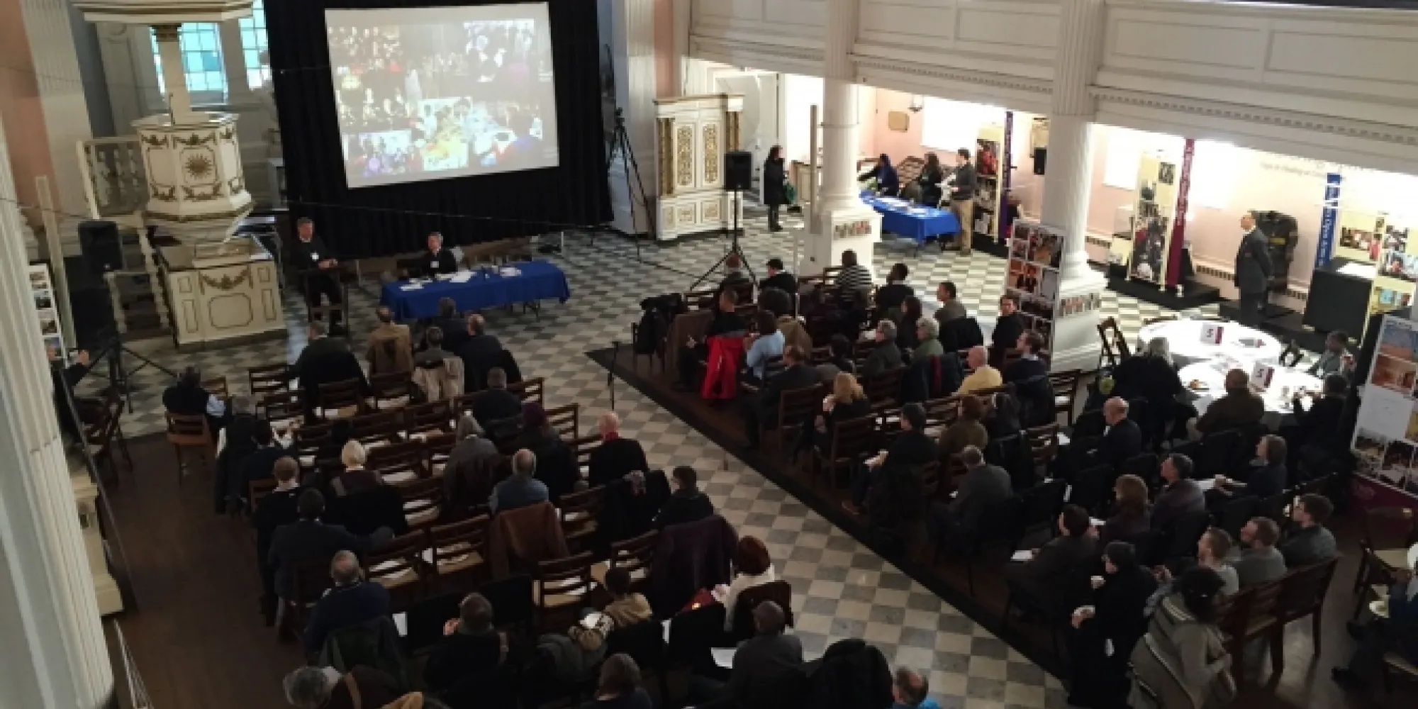 Charette conversation about Trinity Commons took place in a full St. Paul's Chapel in 2015.