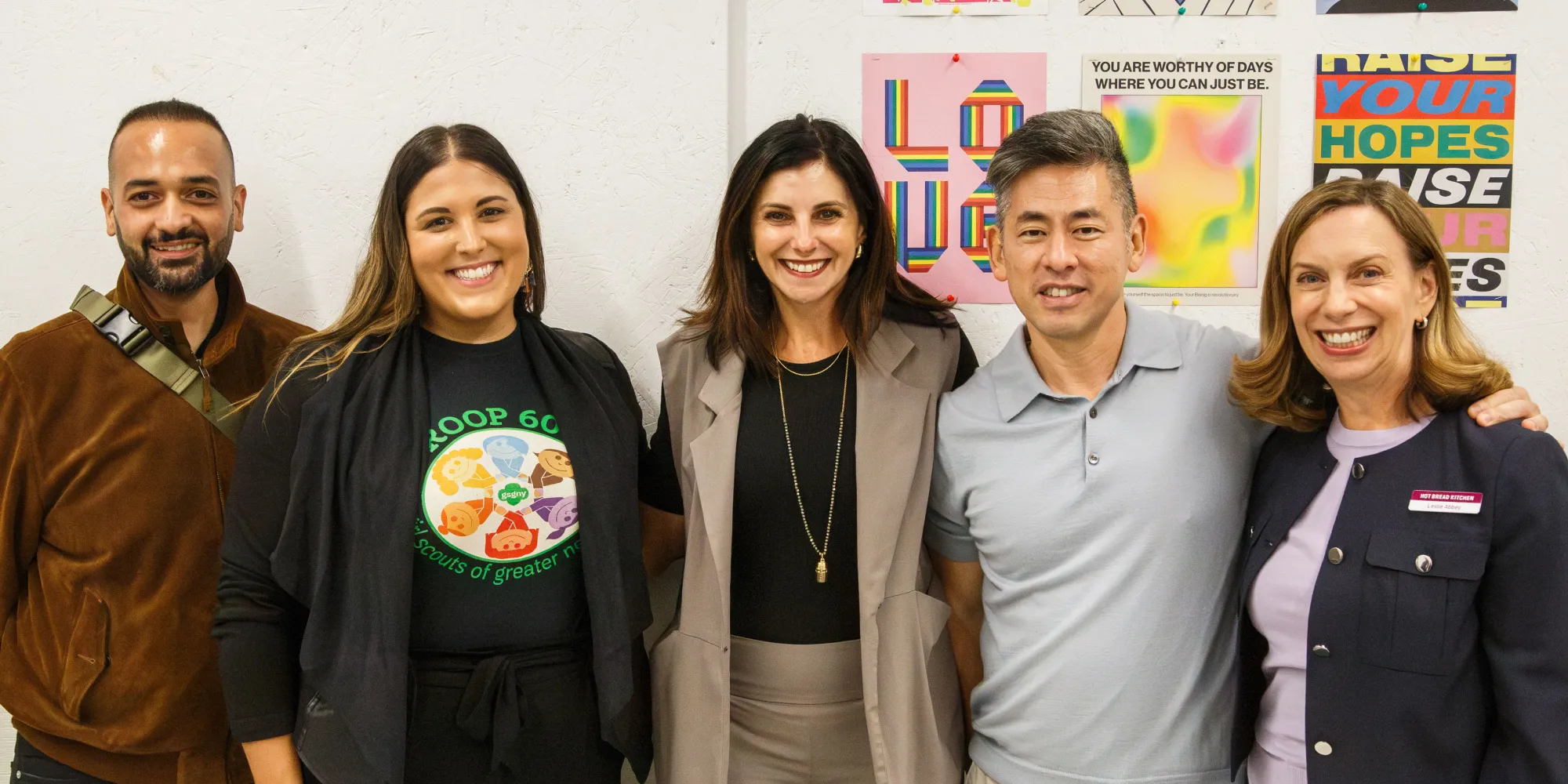 Beatriz de la Torre, Chief Philanthropy Officer, with several Trinity grantees