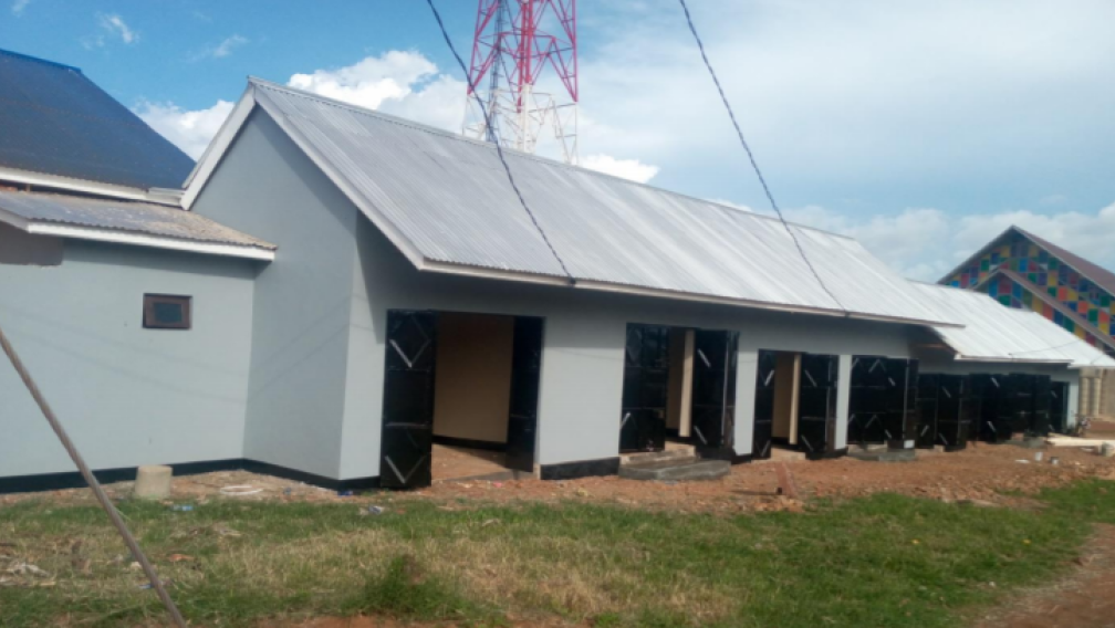 A wide shot of the retail stalls in the Diocese of Biharamulo, Tanzania. 