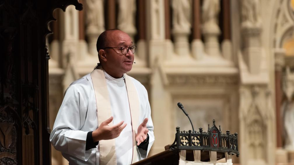 The Rev. Phillip A. Jackson preaching at Trinity Church