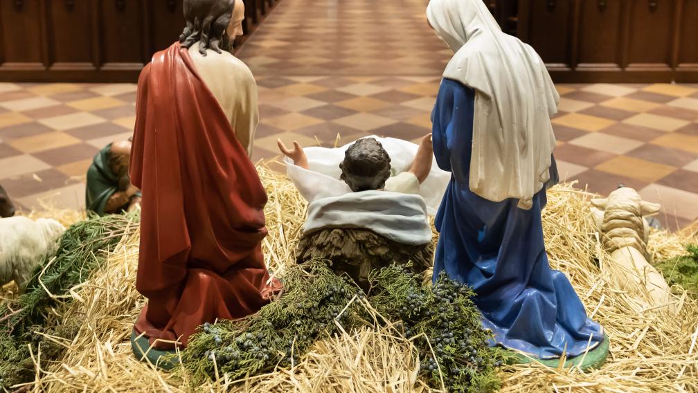 The Holy Family in the crèche at Trinity Church Wall Street