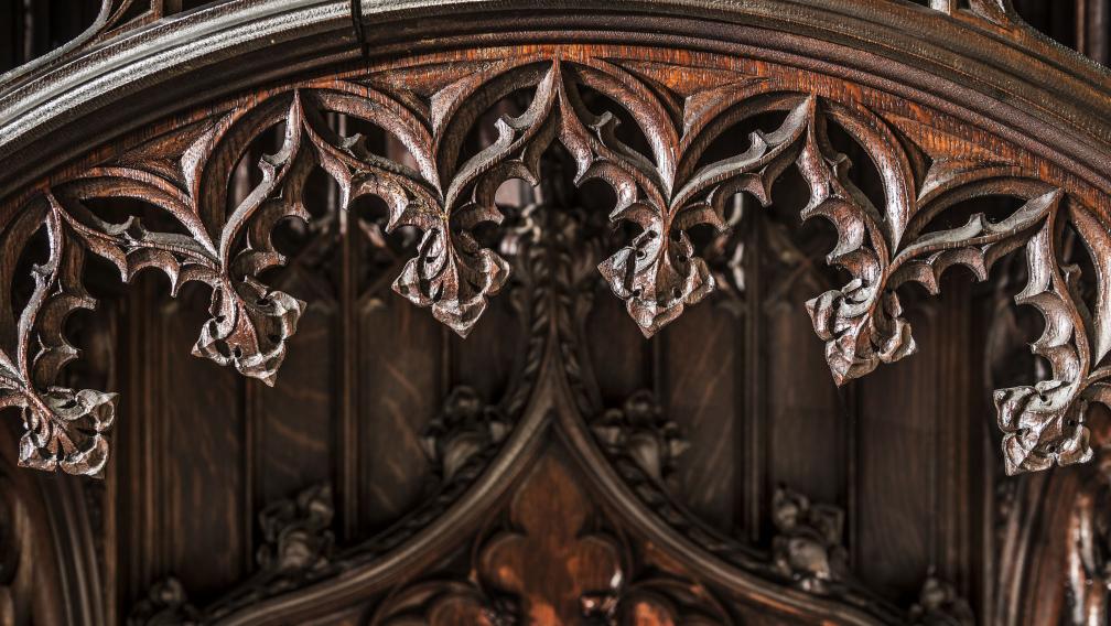 Wood carving details in Trinity Church