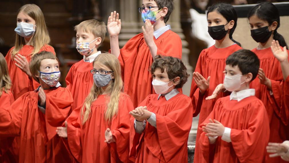 Children's choir singing in Trinity Church