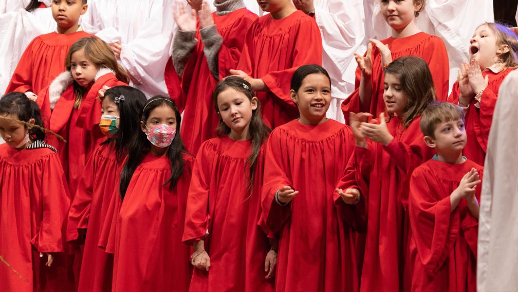Trinity Choristers during the 9am service on Easter Sunday