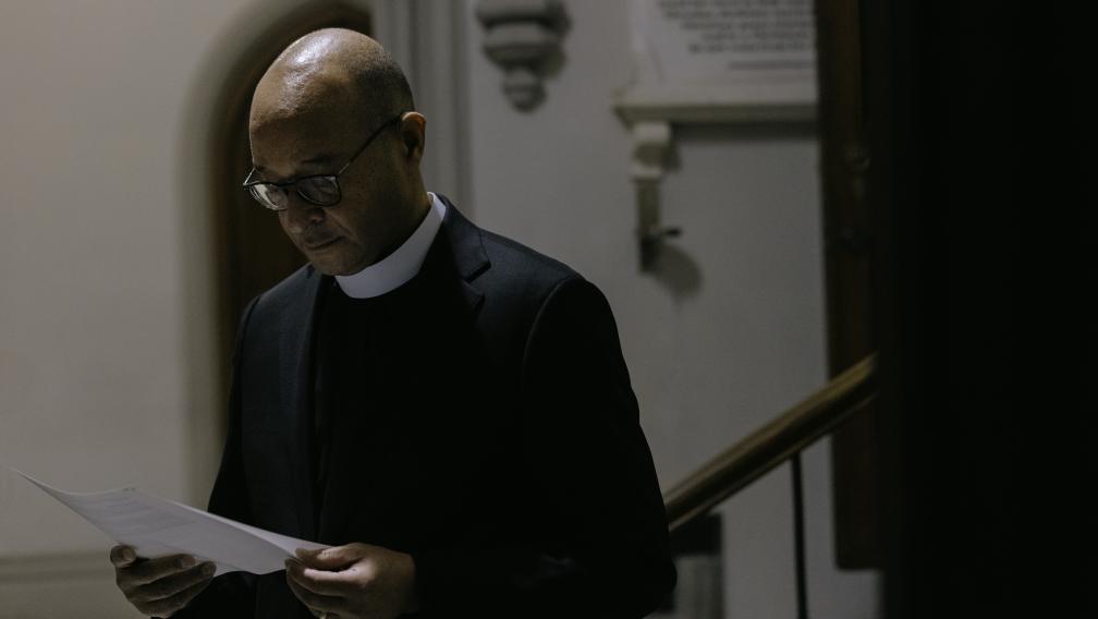 The Rev. Phil Jackson in the church