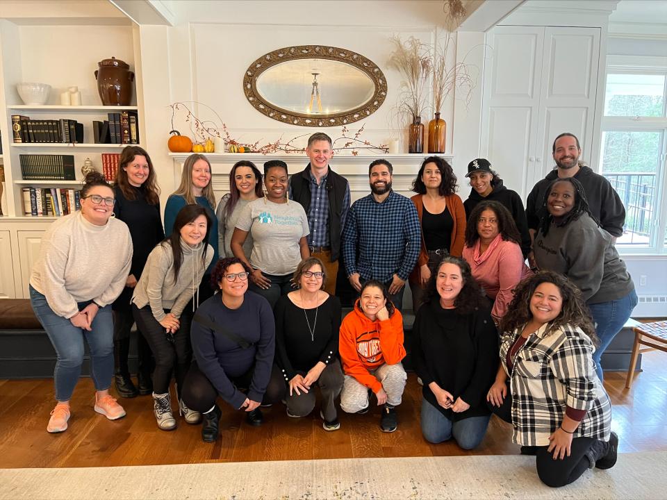 A group of staff and grantees at the Trinity Retreat Center