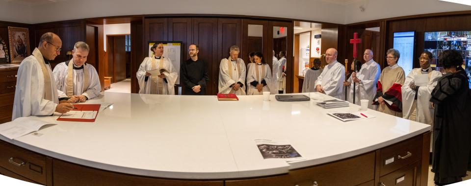 Trinity clergy prepare for Ash Wednesday service 2023 