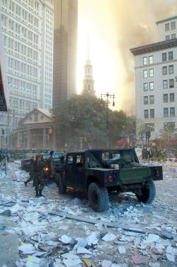 Military at St. Paul's Chapel on September 11, 2001.