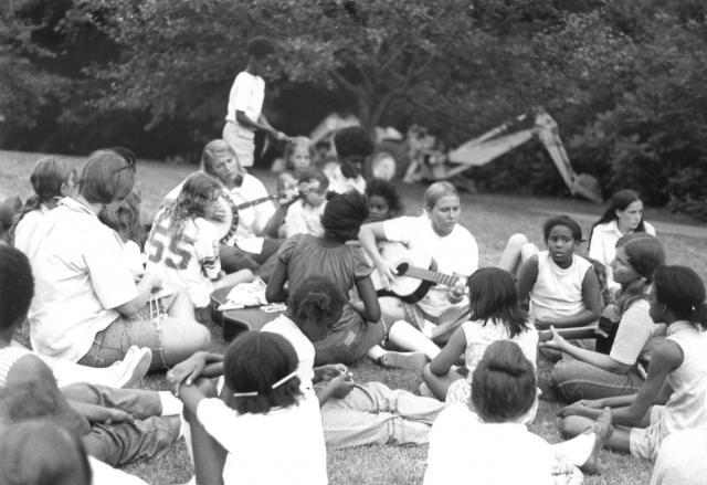 The counseling staff of Trinity Parish Camp in the late 1980s. Many of those pictured attended the reunion. 