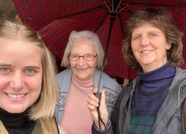 Eleanor Withers with her mom and grandmother