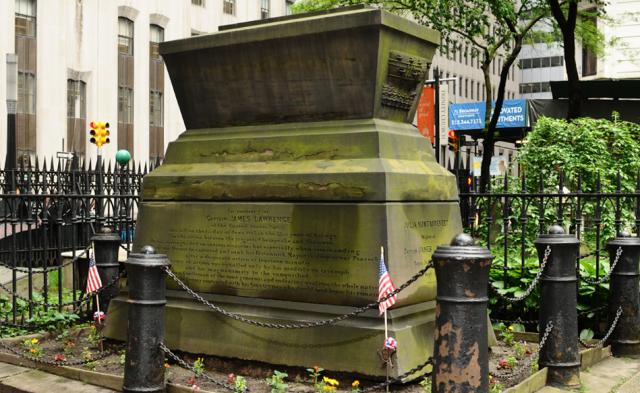 The memorial to Captain Lawrence, in Trinity's south churchyard