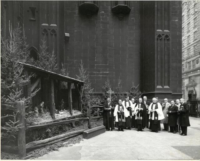 Blessing the Christmas Creche at Trinity December 1955