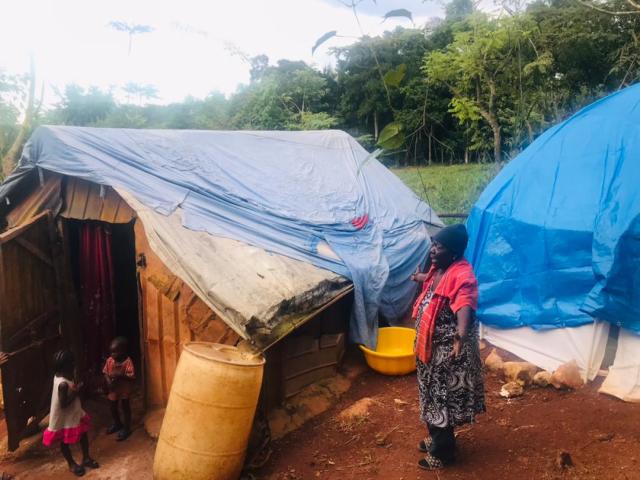 An exterior shot of makeshifts tents that went up in response to the 2021 Haitian Earthquake.