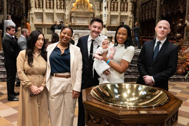 Baptism font after baptisms