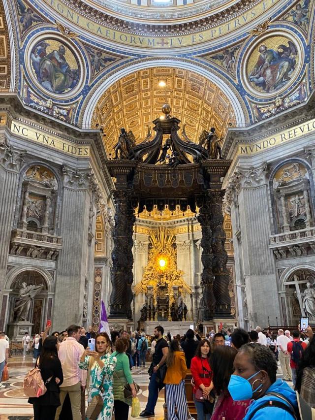 Wooden canopy over the high altar inside St. Peter's Basilica