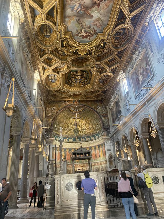 Richly ornamented church interior