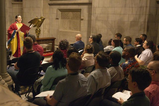 Trinity Leadership Fellows attend Noontime service & Eucharist in Chapel of All Saints.