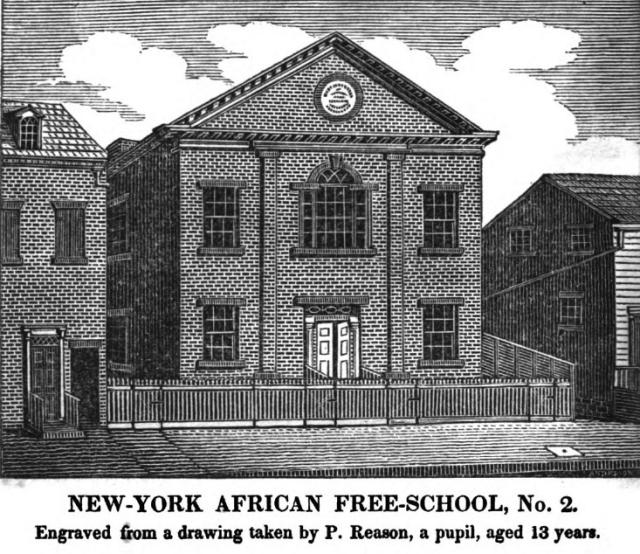 An engraving of the African Free School