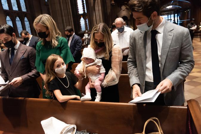 Families in Trinity Church on All Saints Sunday 2021