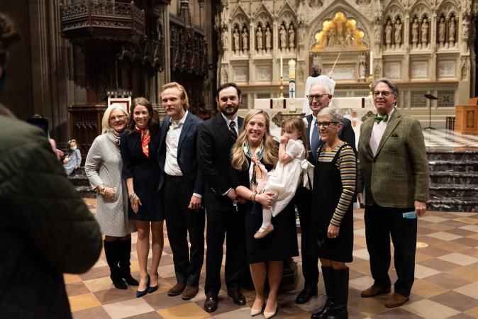 Families in Trinity Church on All Saints Sunday 2021