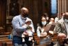 Families in Trinity Church on All Saints Sunday 2021