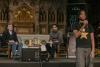 Ken Burns and Lin Manuel Miranda at Trinity Church NYC with NYC high schoolers