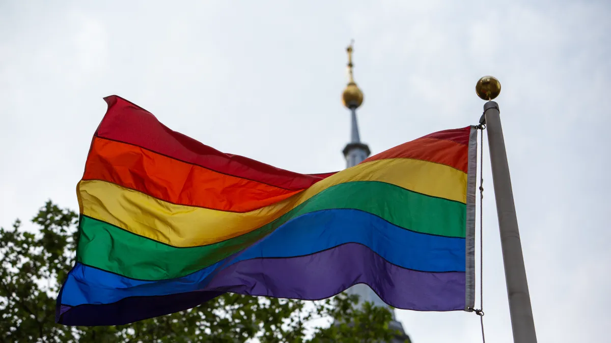 Pride Flag above St. Paul's Chapel