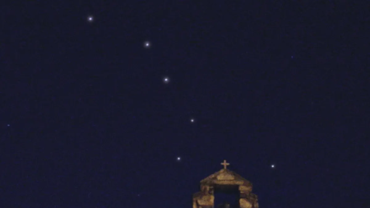 The stars above the chapel.
