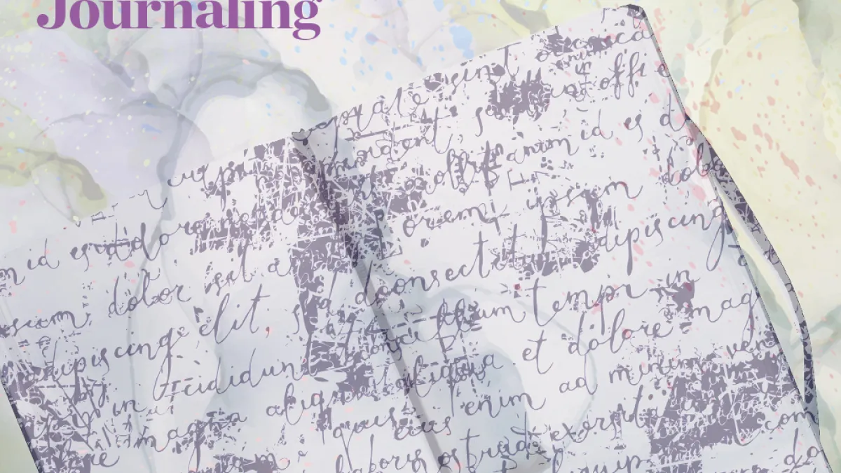 A book in purple on a yellow background with the words, "The Way of Words & Images: Creative & Spiritual Journaling"