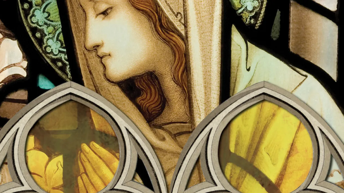 Stained glass with image of Mary