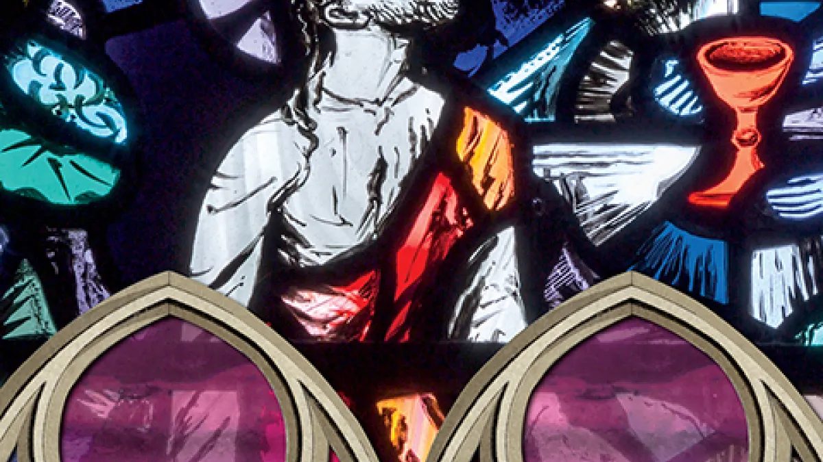 Image of man in stained glass