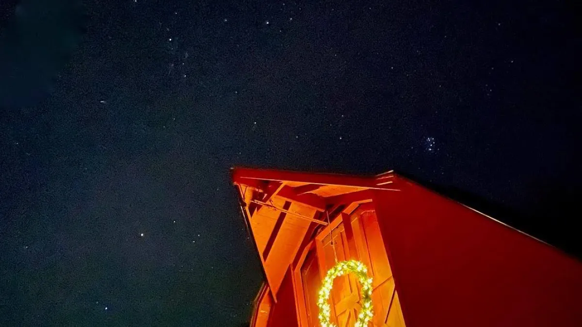 Trinity Retreat Center building with wreath