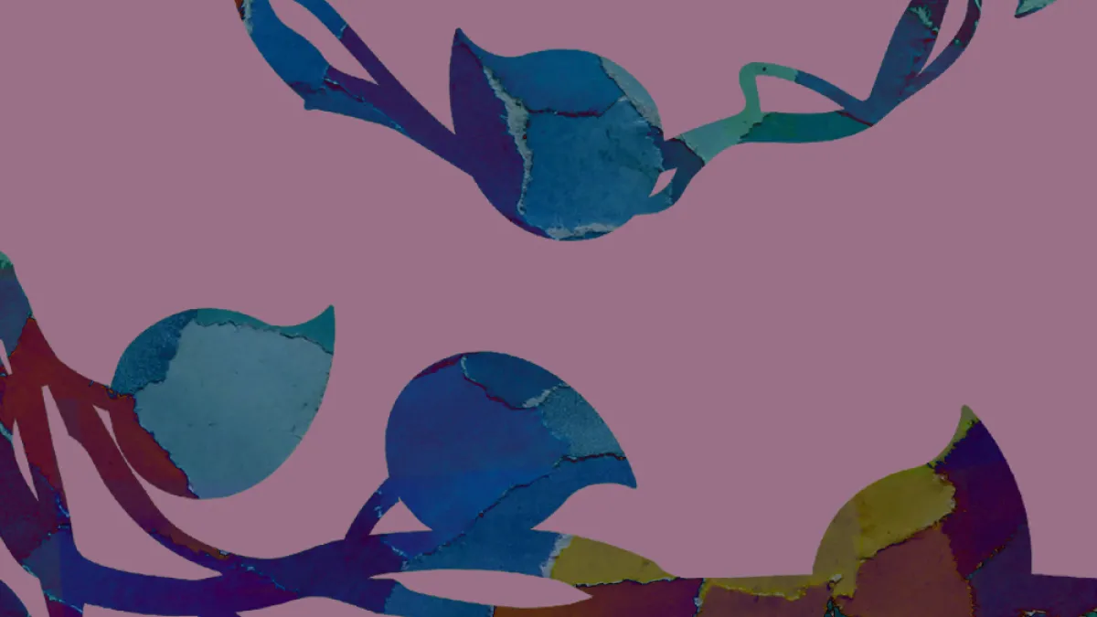 Colorful vines on a pink background