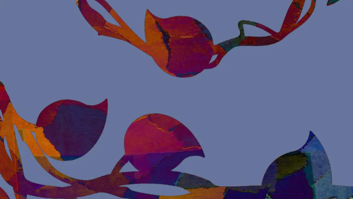 Colorful vines on a blue background