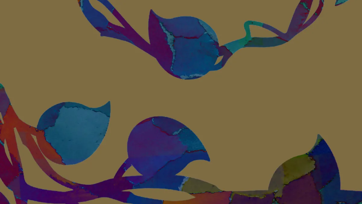 Colorful vines on a tan background