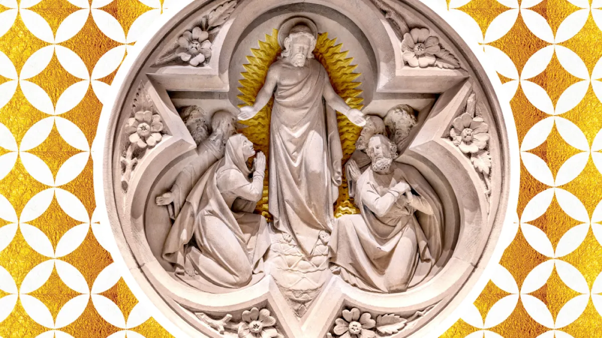 Marble carving of a Risen Christ