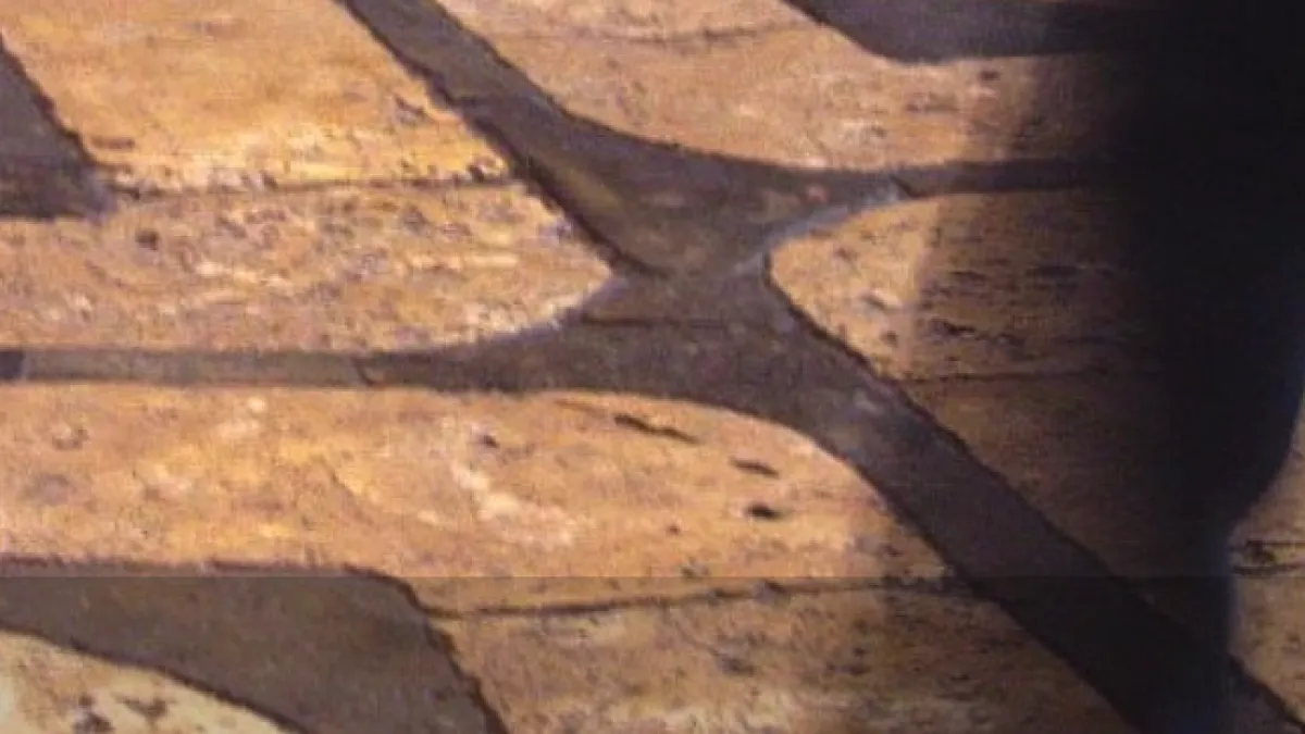 shadow of a person walking a labyrinth