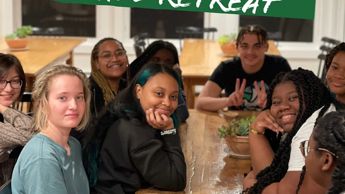 Trinity Youth at the Retreat Center smiling towards the camera