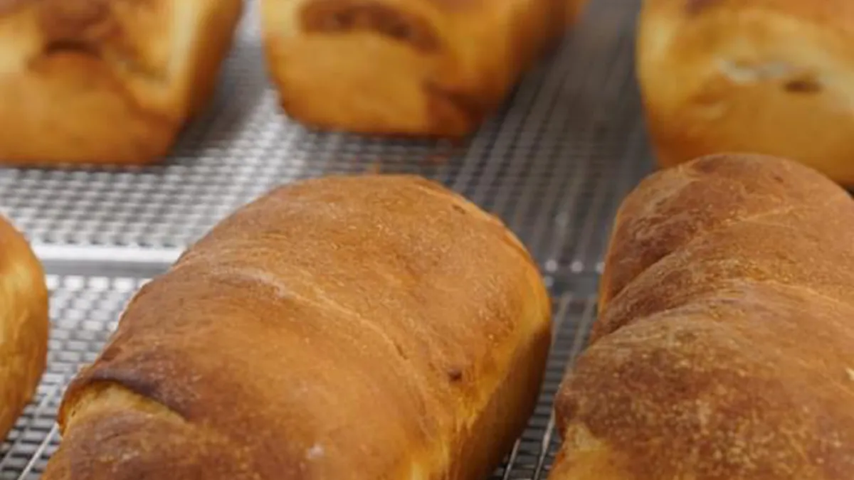 Bread cooling on racks at the Trinity Retreat Center