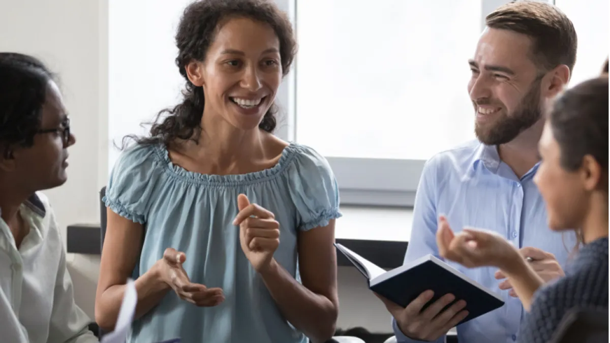 Parents discuss in the class