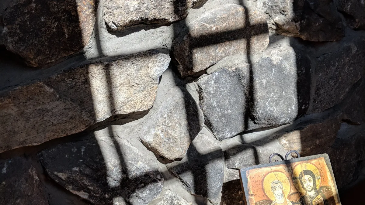 Icon in stone chapel