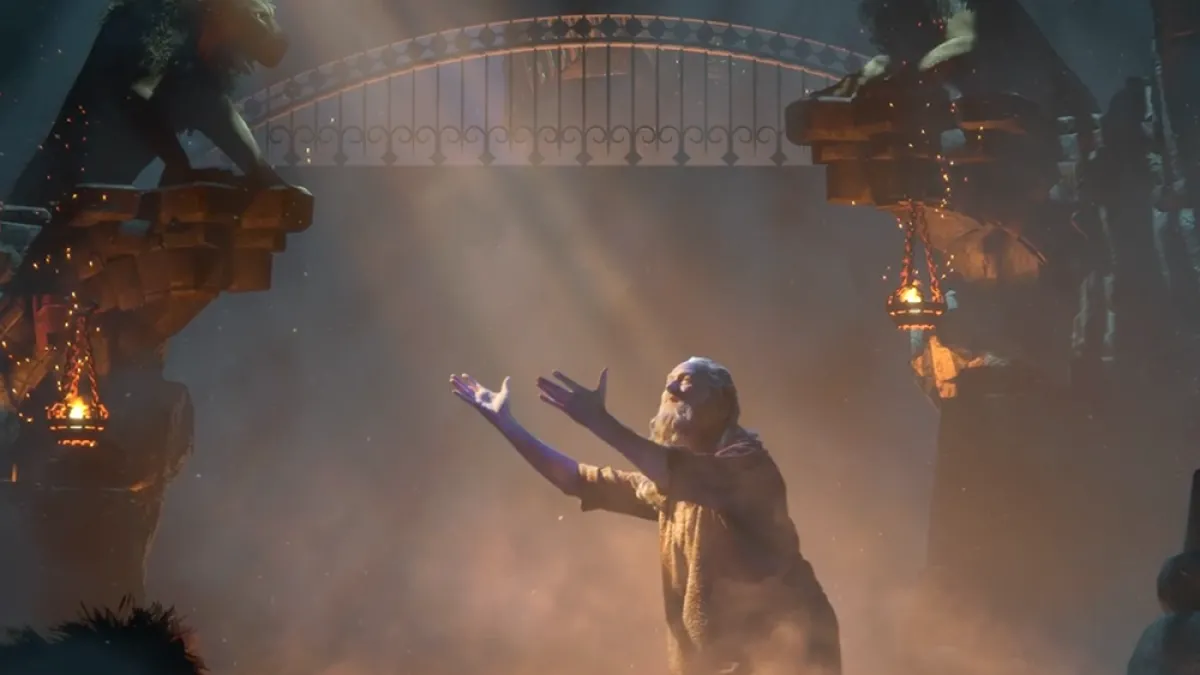 An image of Daniel in the lion's den, fro the Sight & Sound Theater production