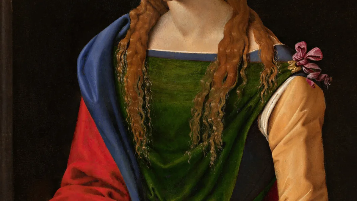 A oil painting portrait of a young girl