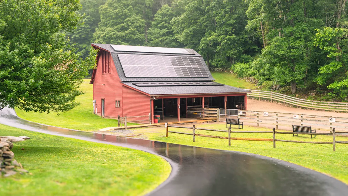 A farm next to the forest