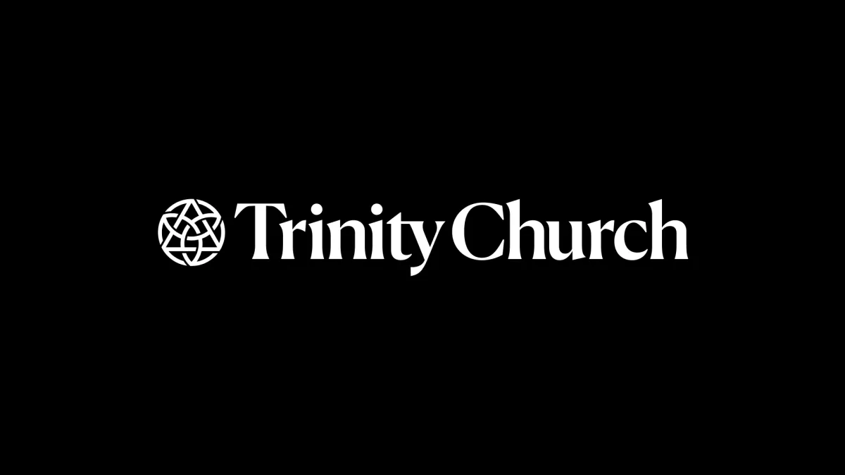 Trinity Church logo, white text on black background