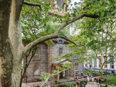 St. Paul's Chapel Churchyard and large trees