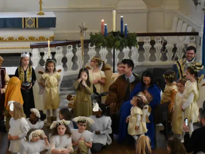 Christmas pageant with children dressed up