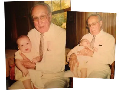 Dr. Kathy Bozzuti-Jones and her grandfather when she was a baby