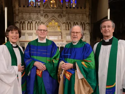 The Rev. Canon Anne Mallonee, Vicar; the Rev. William Norgren; the Rev. John Moody; the Rev. Dr. James H. Cooper, Rector